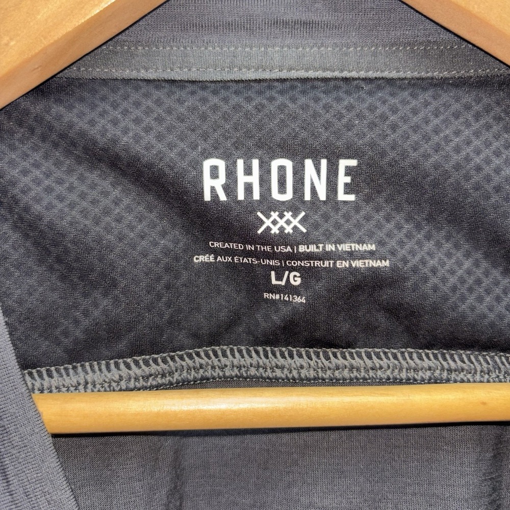 Rhone Merino Wool Long Sleeve Henley Shirt Gray Men's Large Performance - Picture 3 of 9